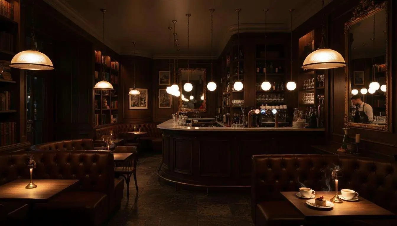 Upscale Dublin cafe interior for exclusive community events
