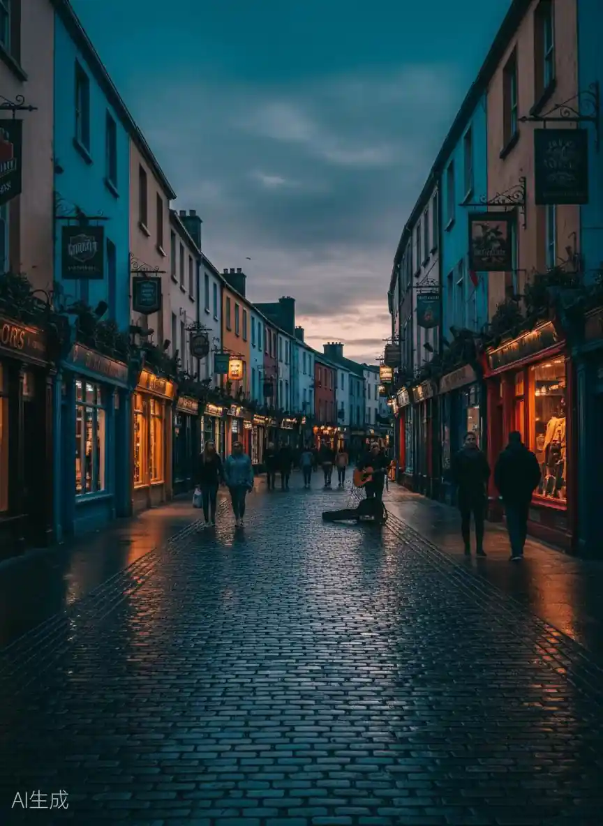 Galway's Latin Quarter with colourful shopfronts